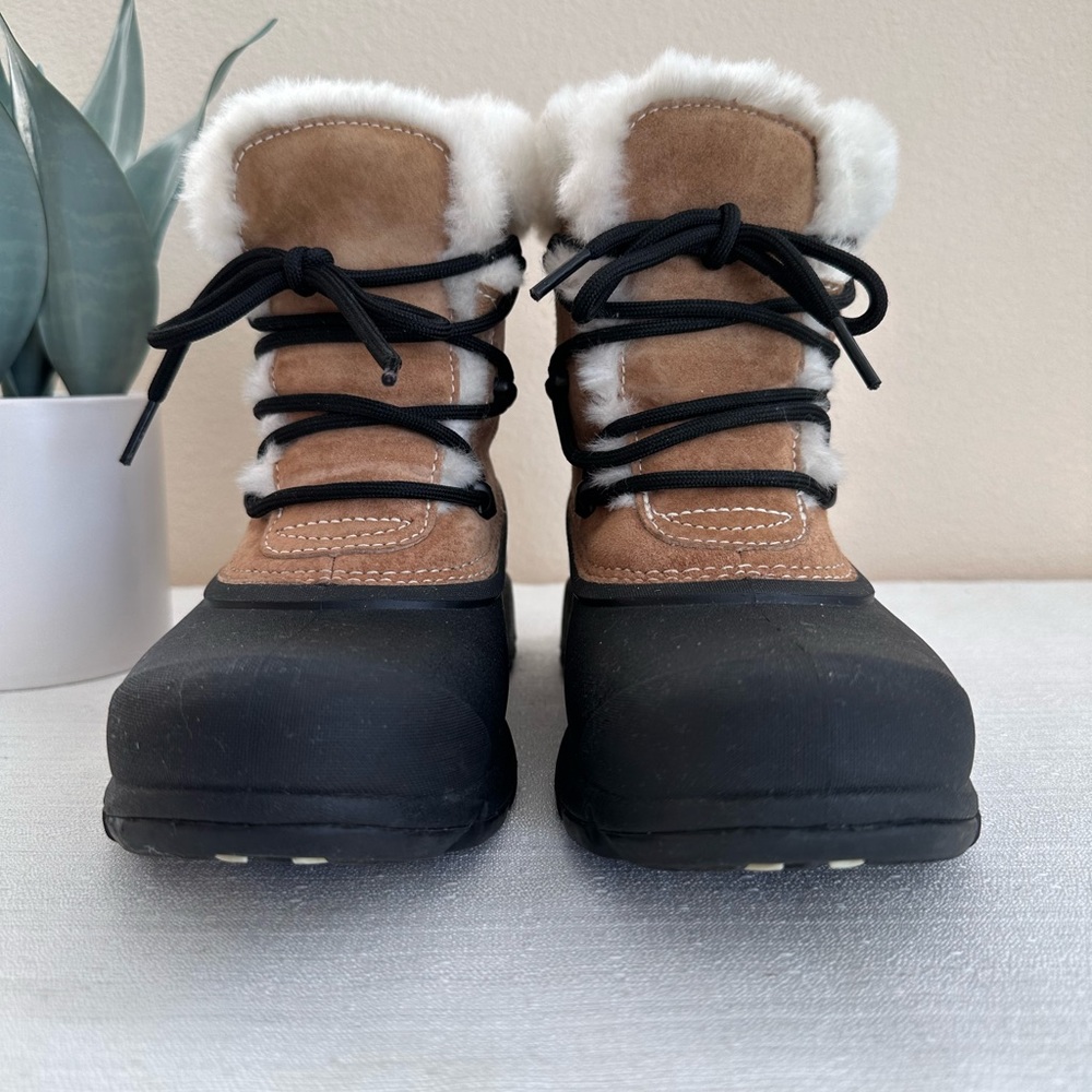 Sorel Tan Suede Faux Fur Lace Up Weatherproof Winter Boots Woman’s 6 - Picture 4 of 14